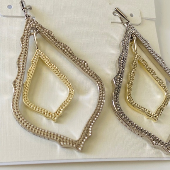NEW Kendra Scott Simon Multi Gold & Silver Hoop Earrings - Picture 4 of 7